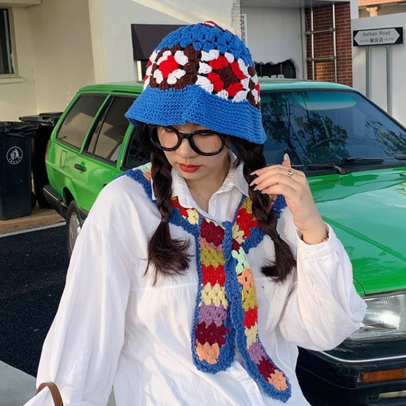 Knitted Crochet Bucket Hat