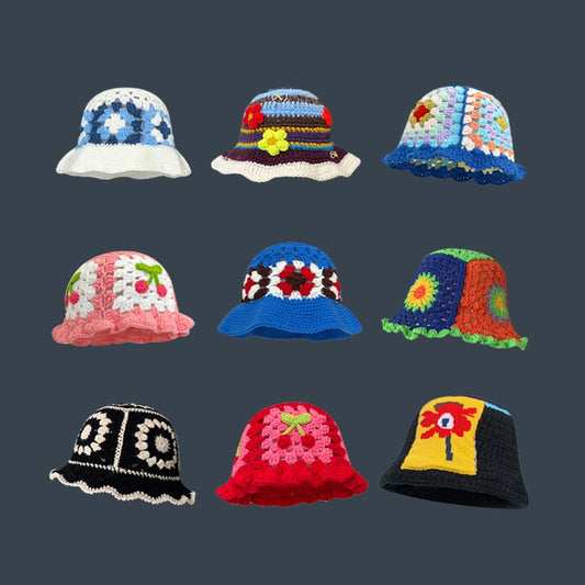 Knitted Crochet Bucket Hat